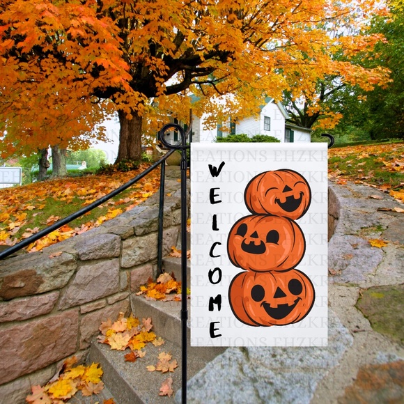 Pumpkin Welcome Garden Flag - Picture 3 of 6